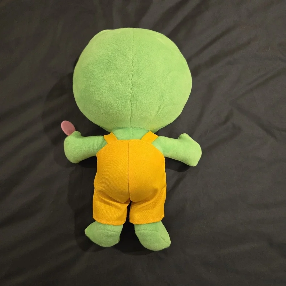 Sweet Frog Yogurt Mascot Scoop in His Yellow Overalls Plush 12